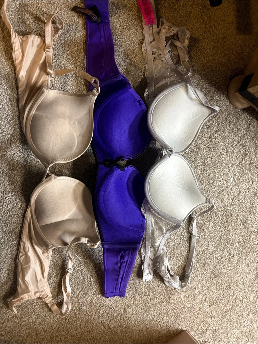 Victoria's Secret Purple and Nude Lace-Trim T-Shirt Bra - Picture 2 of 3